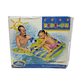 NIB 2004 INTEX Wet Set Crab Ride-On Pool Floatie Inflatable 53”x43"